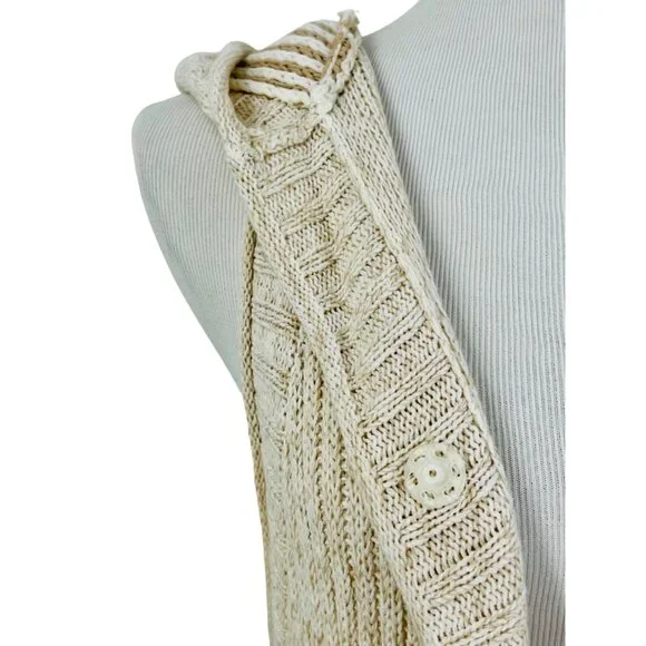RARE Free People Boho Sleeveless Hooded Textured Knit Cardigan | Coastal Grandma - Picture 3 of 11